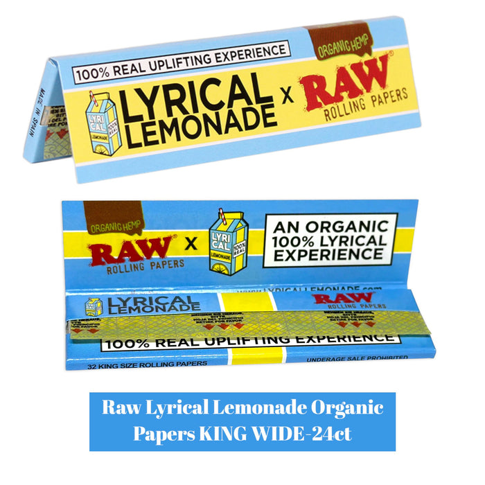 Raw Lyrical Lemonade Organic Papers KING WIDE-24ct - Rolling Papers Raw wholesale supplier A1 main
