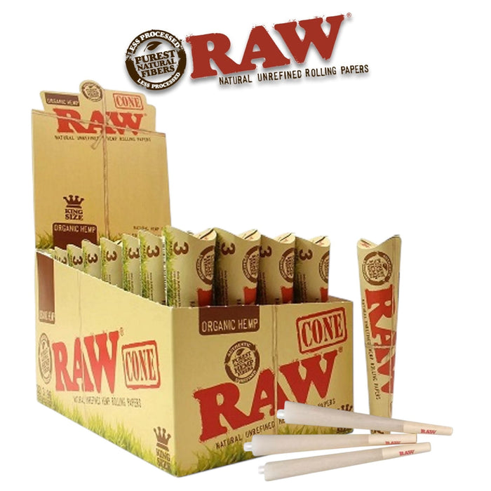 Raw ORGANIC Cones King 3pk-32ct - Rolling Papers Raw wholesale supplier A1 main