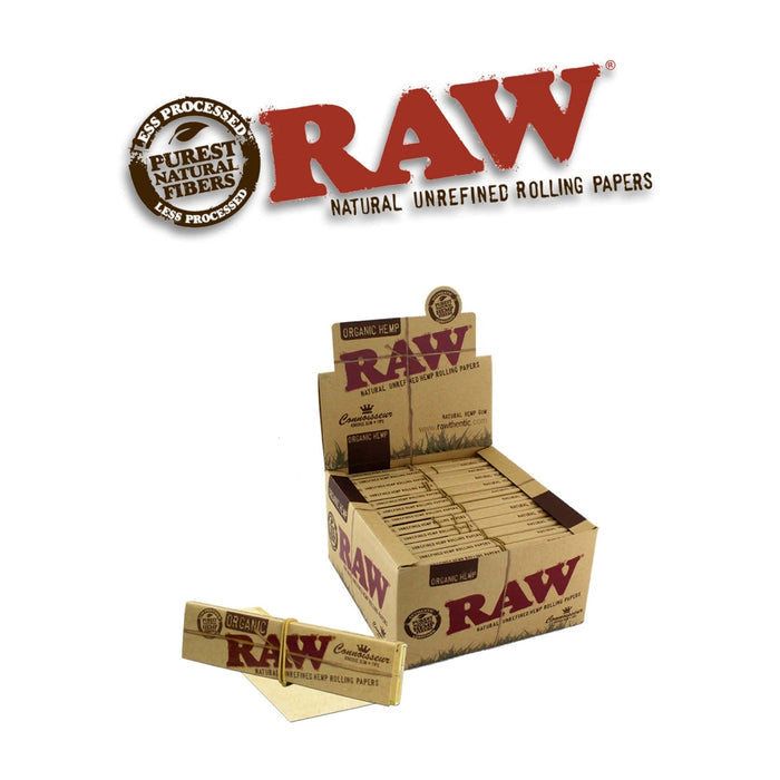 Raw Organic Hemp Connoisseur King Size Papers+Tips-24ct - Rolling Papers Raw wholesale supplier A1 main