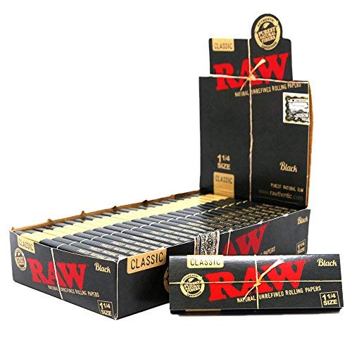 RAW Papers Black 1 1/4 oz (Pack of 24) - Rolling Papers RAW wholesale supplier A1 main