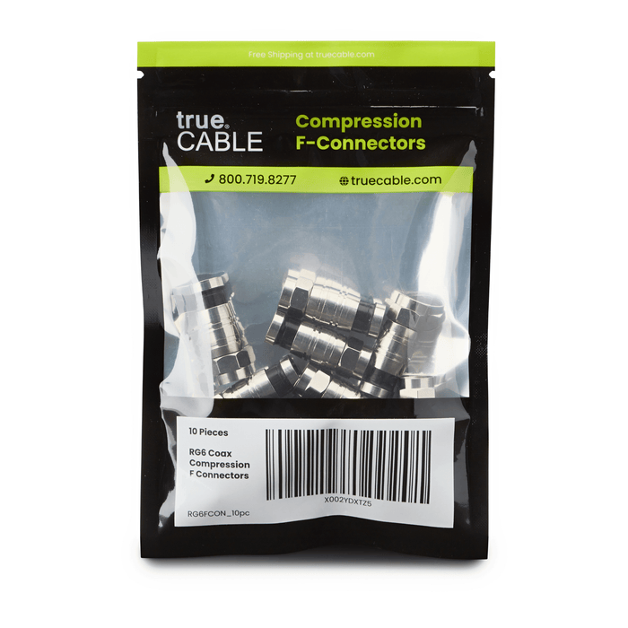 RG6 f connector, front of bag, 10 piece