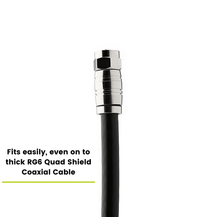 RG6 f connector, terminated, 10 piece