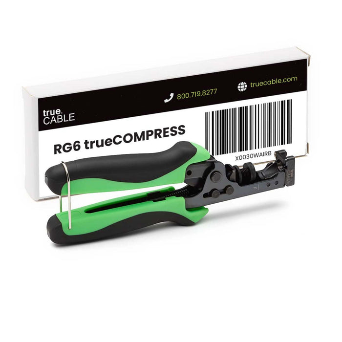 RG6 compression tool, in front of box