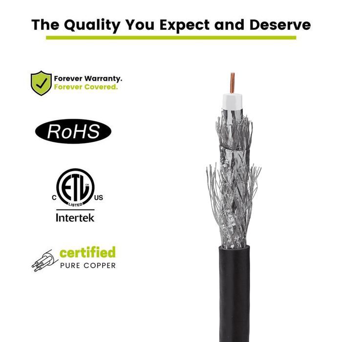 RG6 Quad Shield Riser Black 1000ft
