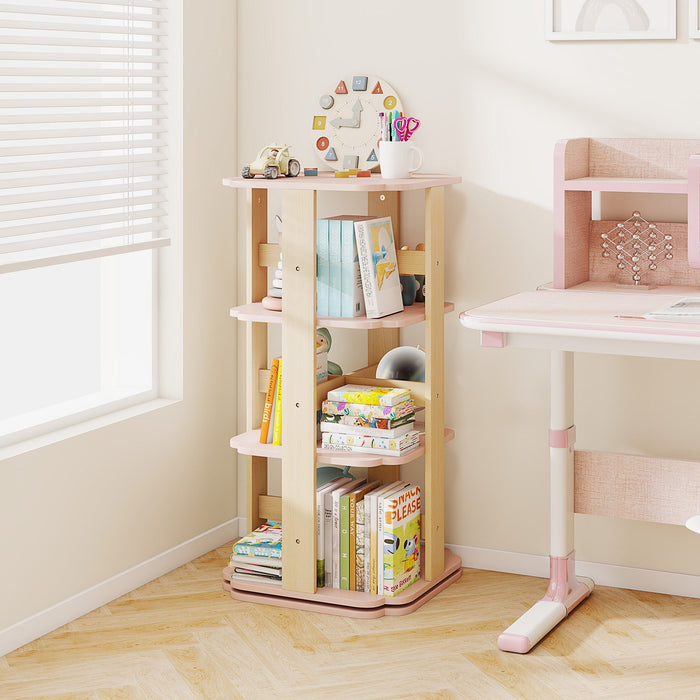 Rotating Kids Bookshelf with 12 Compartments