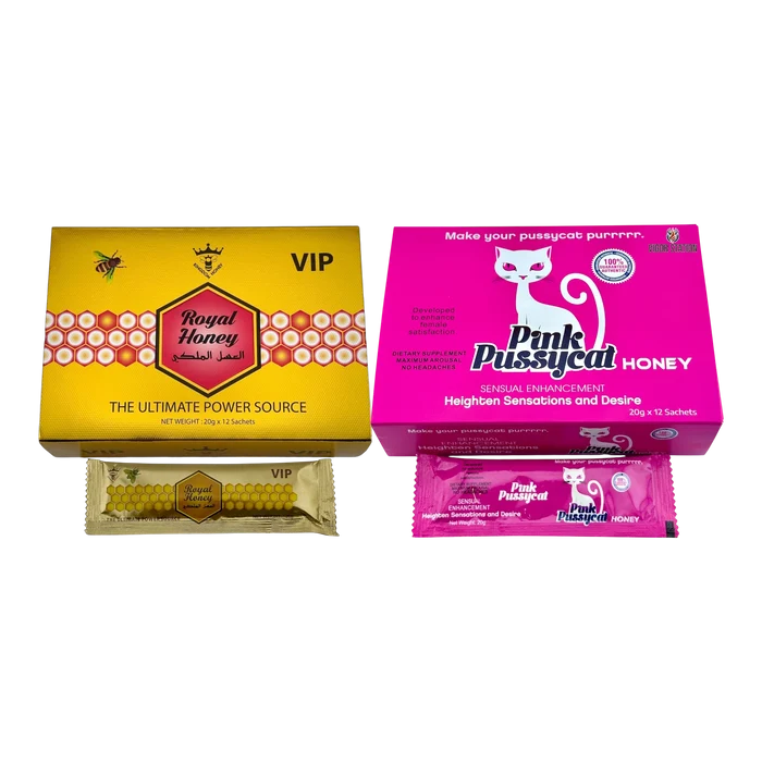 Royal Honey & Pink Pussycat Combo Pack — 2 Box Bundle | Retail & Wholesale - Honey Packs Royal Honey, Pink Pussycat wholesale supplier A1 main
