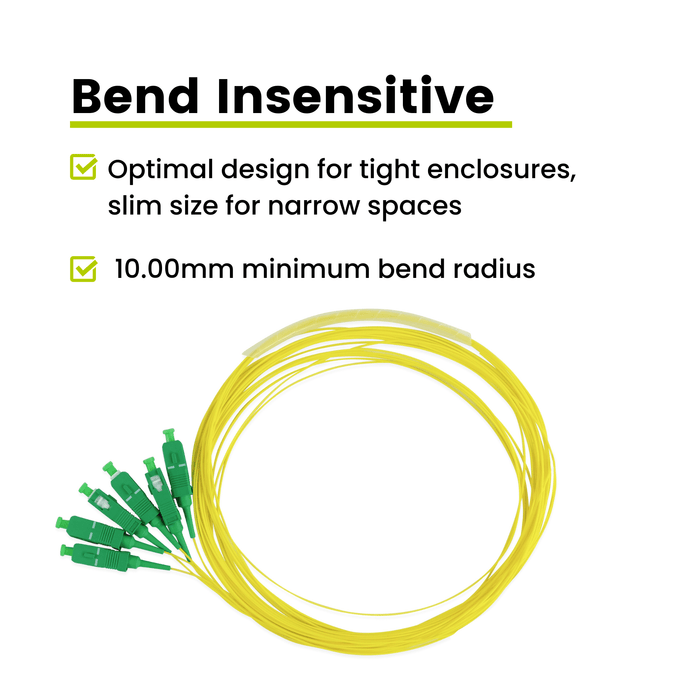 SC APC Simplex Fiber Pigtail OS2 | SM LSZH - 6 PACK