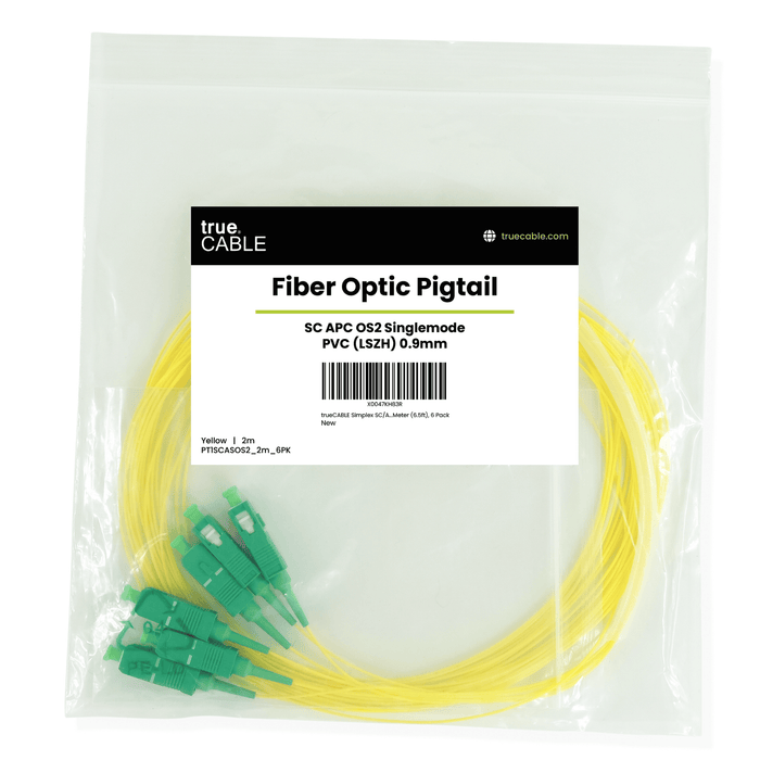 SC APC Simplex Fiber Pigtail OS2 | SM LSZH - 6 PACK