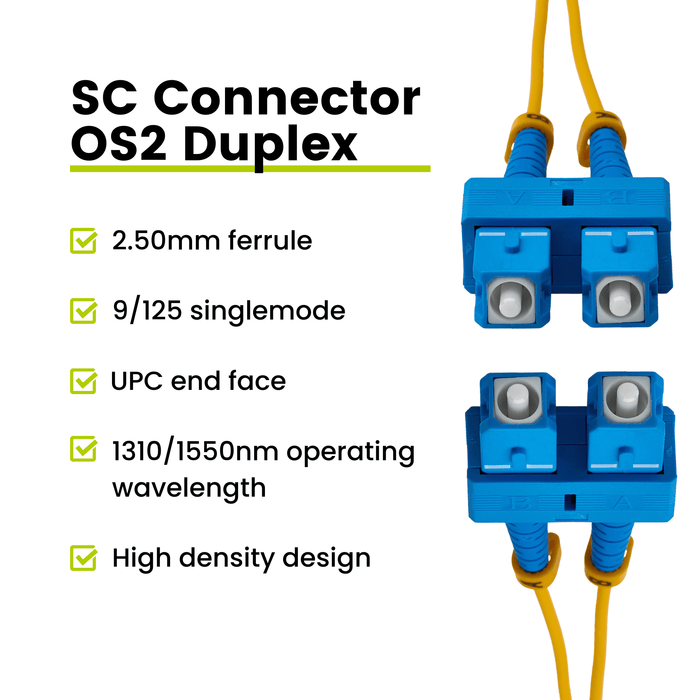 SC to SC UPC Duplex OS2 | SM OFNR