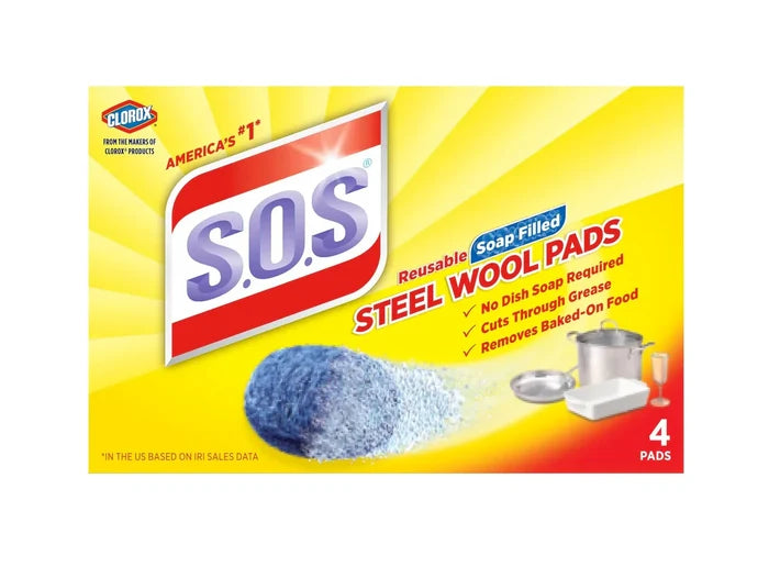 S.O.S. Steel Wool Soap Pads - 4ct/24pk - A1 WHOLESALE LLC wholesale supplier A1 main