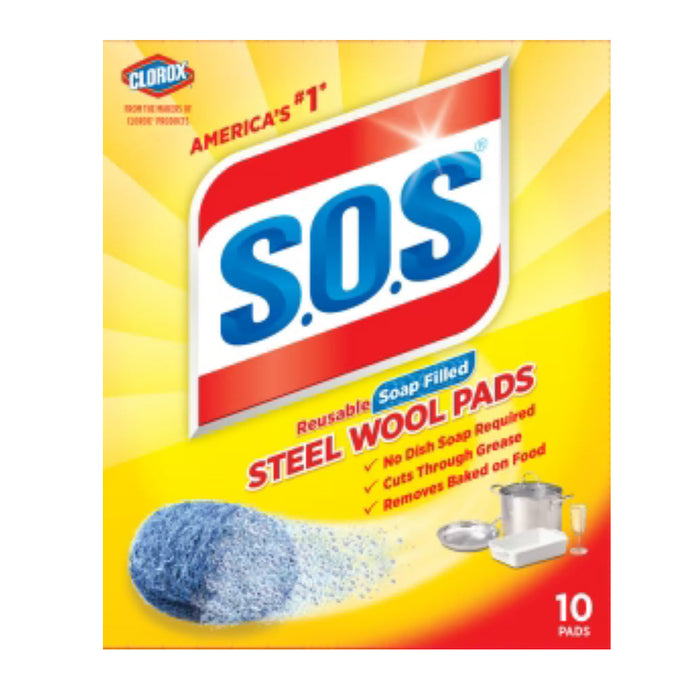 S.O.S. Steel Wool Soap Pads -10ct/6pk - A1 WHOLESALE LLC wholesale supplier A1 main