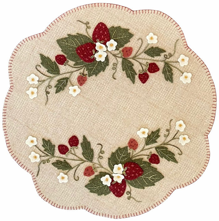 Strawberry Patch Wool Applique Table Mat Pattern