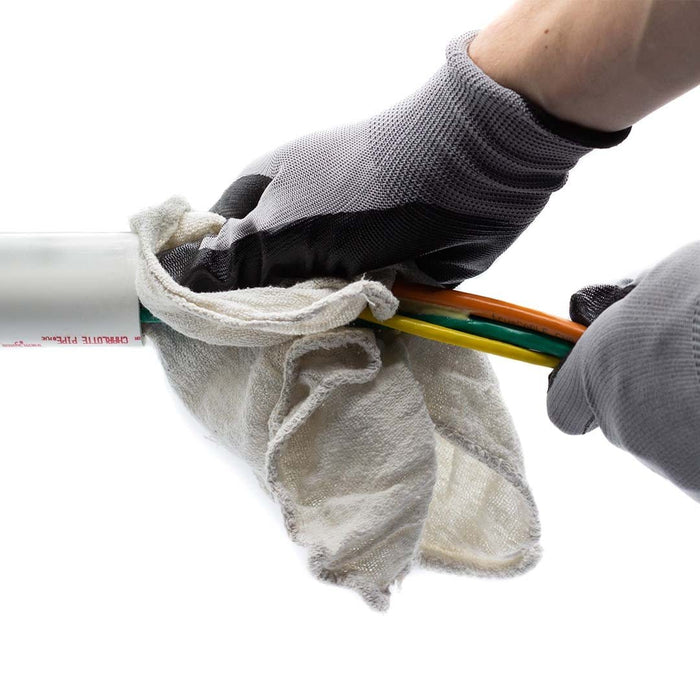 Synthetic Wax Wire and Cable Pulling Lubricant applying to cable with cloth