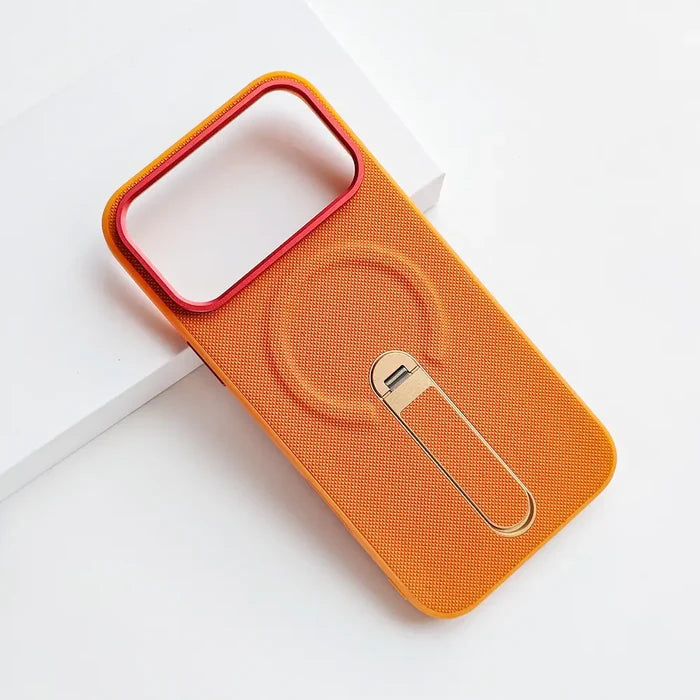 Tech Woven Fabric Magnetic Kickstand Phone Case Compatible with iPhone 17 Pro Max