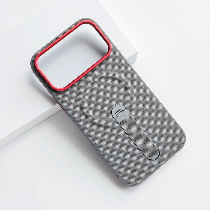Tech Woven Fabric Magnetic Kickstand Phone Case Compatible with iPhone 17 Pro Max