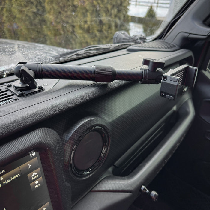 Telescoping Matte Color Carbon Fiber Mounting Arms with 20mm Connector Ends