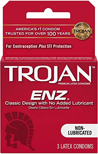 Trojan ENZ Lubricated Latex Condoms 3-Pack, 6 Per Box | Wholesale Case of 8 - Family Planning TROJAN wholesale supplier A1 main