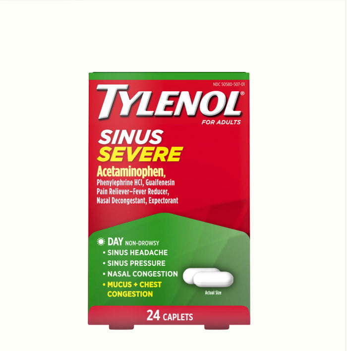 Tylenol Sinus Severe Daytime Caplets 24ct | Wholesale Case - Medicine A1 WHOLESALE LLC wholesale supplier A1 main