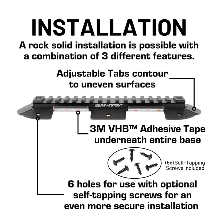 Universal Picatinny-Style Rail Mount with Flexible Attachment Base