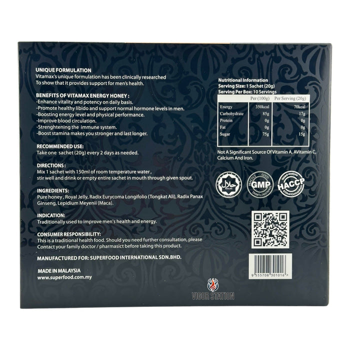 Vitamax Doubleshot Energy Honey – 10 Pack - Honey Packs Vitamax Energy Honey wholesale supplier A1 main