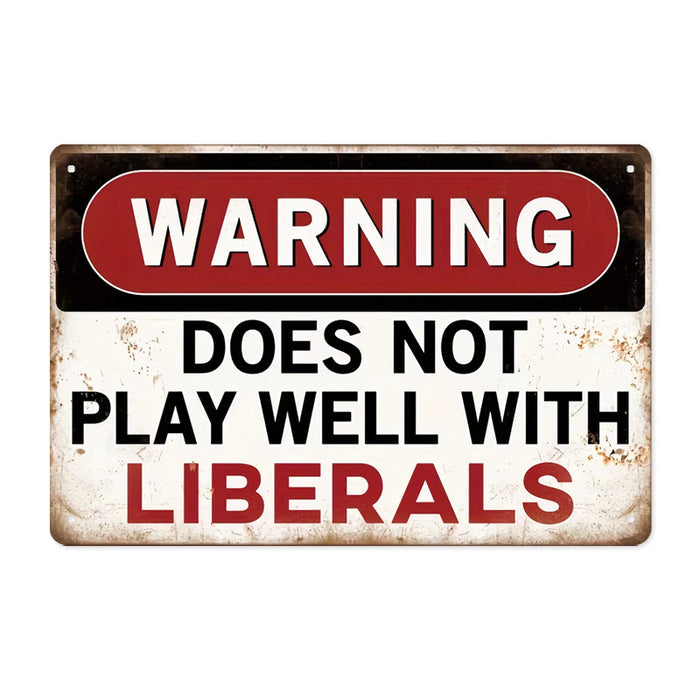 Warning Metal Tin Sign