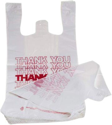 White “Thank You” T-Shirt Carry-Out Bags - 1000 Pack - A1 WHOLESALE LLC wholesale supplier A1 main