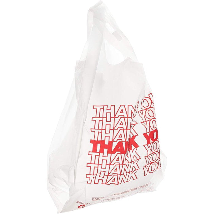 White “Thank You” T-Shirt Carry-Out Bags - 1000 Pack - A1 WHOLESALE LLC wholesale supplier A1 main