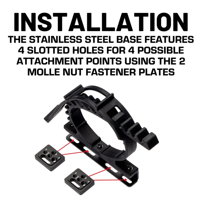 XL Quick Release Adjustable Clamp Mount 2.56" to 7.87" compatible with MOLLE Panels