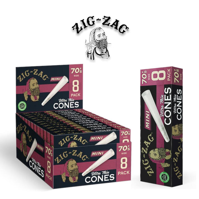 Zig Zag- Ultra Thin Cone Mini Size 70's - 8pack - Rolling Papers Zig Zag wholesale supplier A1 main