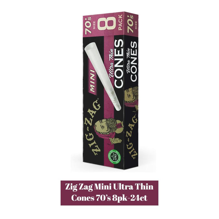 Zig Zag- Ultra Thin Cone Mini Size 70's - 8pack - Rolling Papers Zig Zag wholesale supplier A1 main