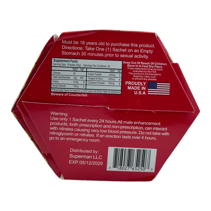 Zoom Superman Honey – 24 Pack - Honey Packs Vigor Station wholesale supplier A1 main